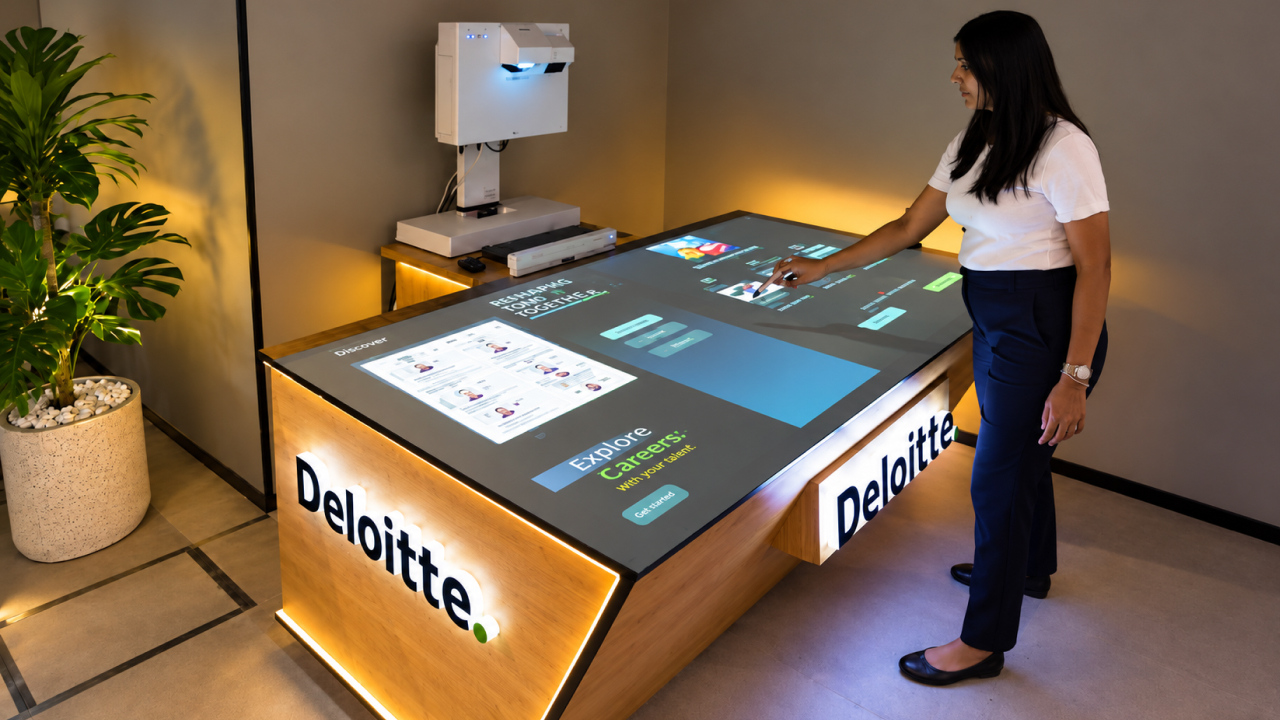 Deloitte interactive object recognition table for exploring products and digital content